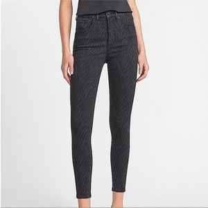 Women’s Skinny High Rise Express Black Jeans, Zebra